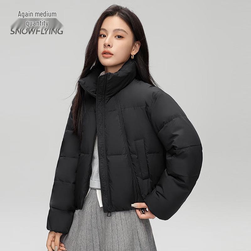 SNOWFLYING Women s 2025 Drawstring Short Down Jacket X40141144F M