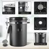 1.8 L Airtight Stainless Steel Coffee Pot - Bean Container, Black