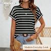 JPNTKY Women's Fashion Casual O-Neck Short Sleeve Blouses & Shirts