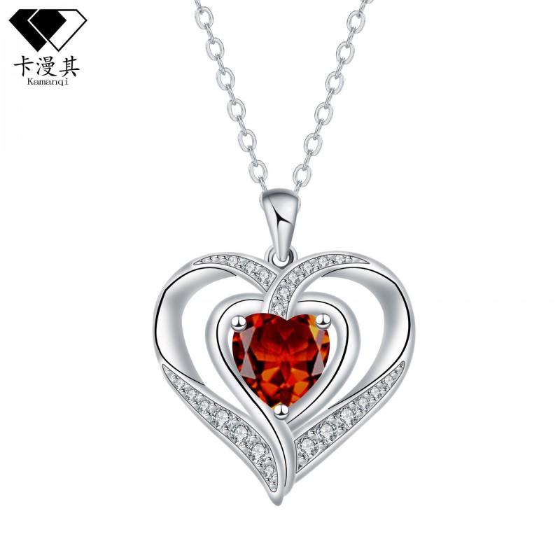 Heart Shape Rhinestone Pendant Necklace Women Copper Chain Fashion Jewelry 2025