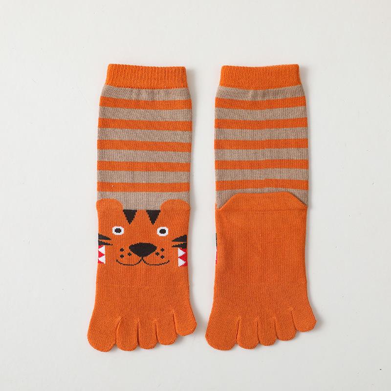 Children's Cotton Five-Finger Pile-Up High Socks for Autumn and Winter