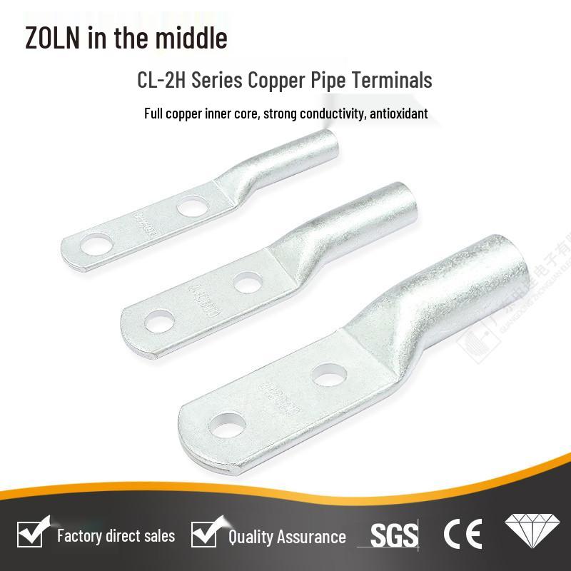 Zhonglian CL-2H Purple Copper Terminal Block w/Double Hole Tin-Plated Lugs