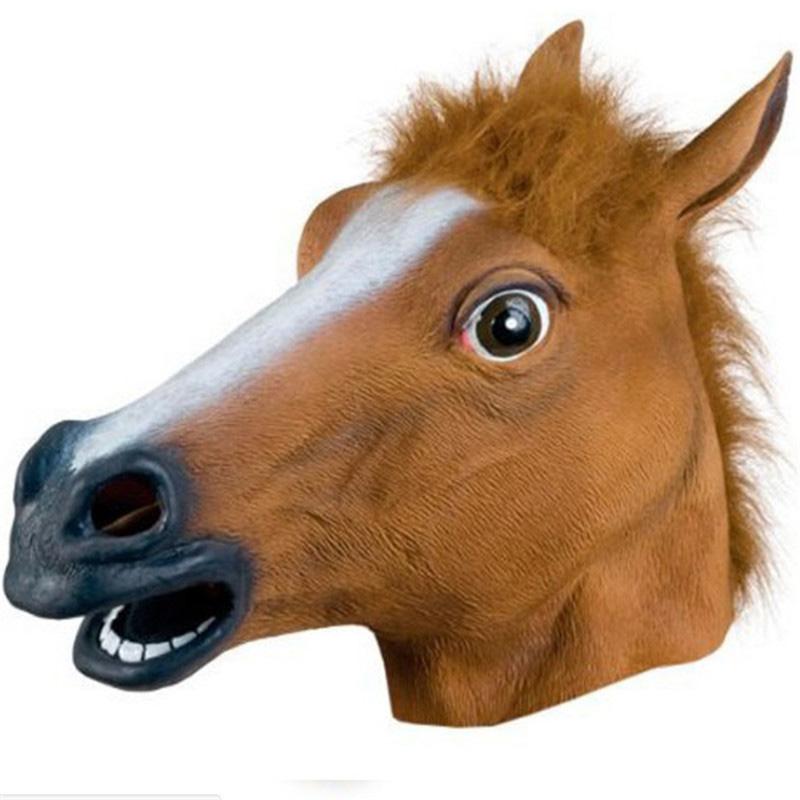

Funny Horse Head Mask Brown Horse Masks for Men Women Simulation Latex Animal Mask Halloween Cosplay Costumes Headgear