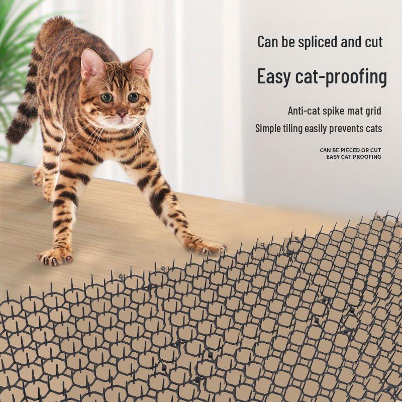 Outdoor Pet Repellent: Cat & Dog Deterrent Net with Anti-Cat Thorn Mat for Balcony and Garden