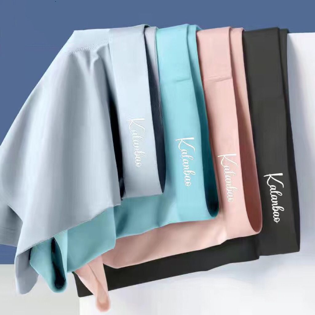 

Мужские трусы-боксеры из 4 предметов, мужские трусы из ледяного шелка, бесшовное сексуальное нижнее белье, мужские трусы, мужские ультратонкие дышащие трусы 3XL