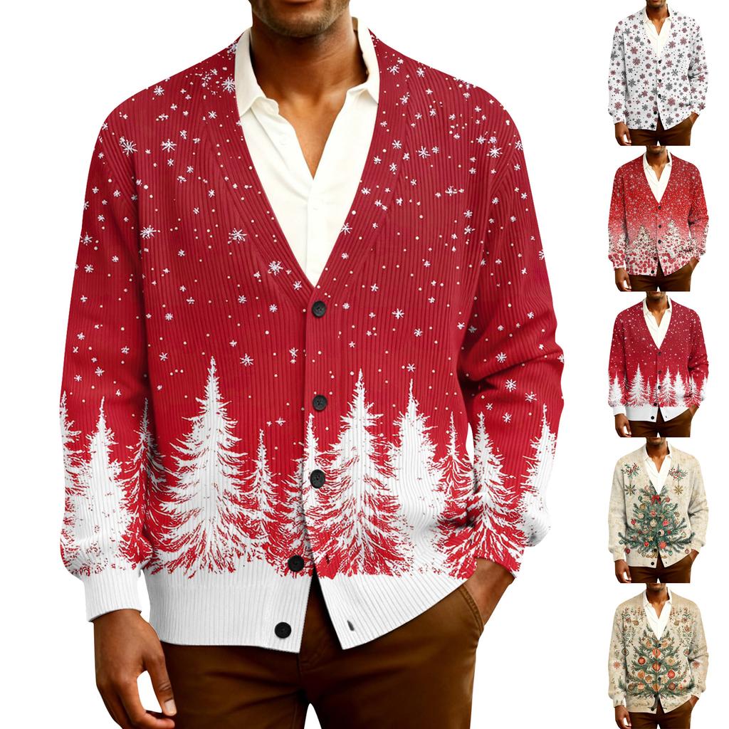 Men's Ribbed Knit Long-Sleeve Cardigan