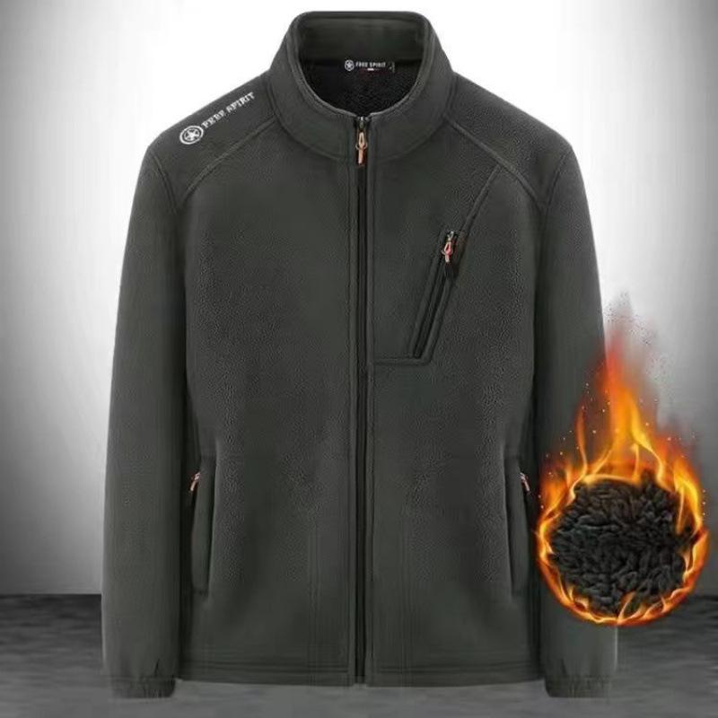 Giacca in Pile Autunnale e Invernale da Uomo Casual per Sport all'Aria Aperta Maglione in Pile Bifacciale