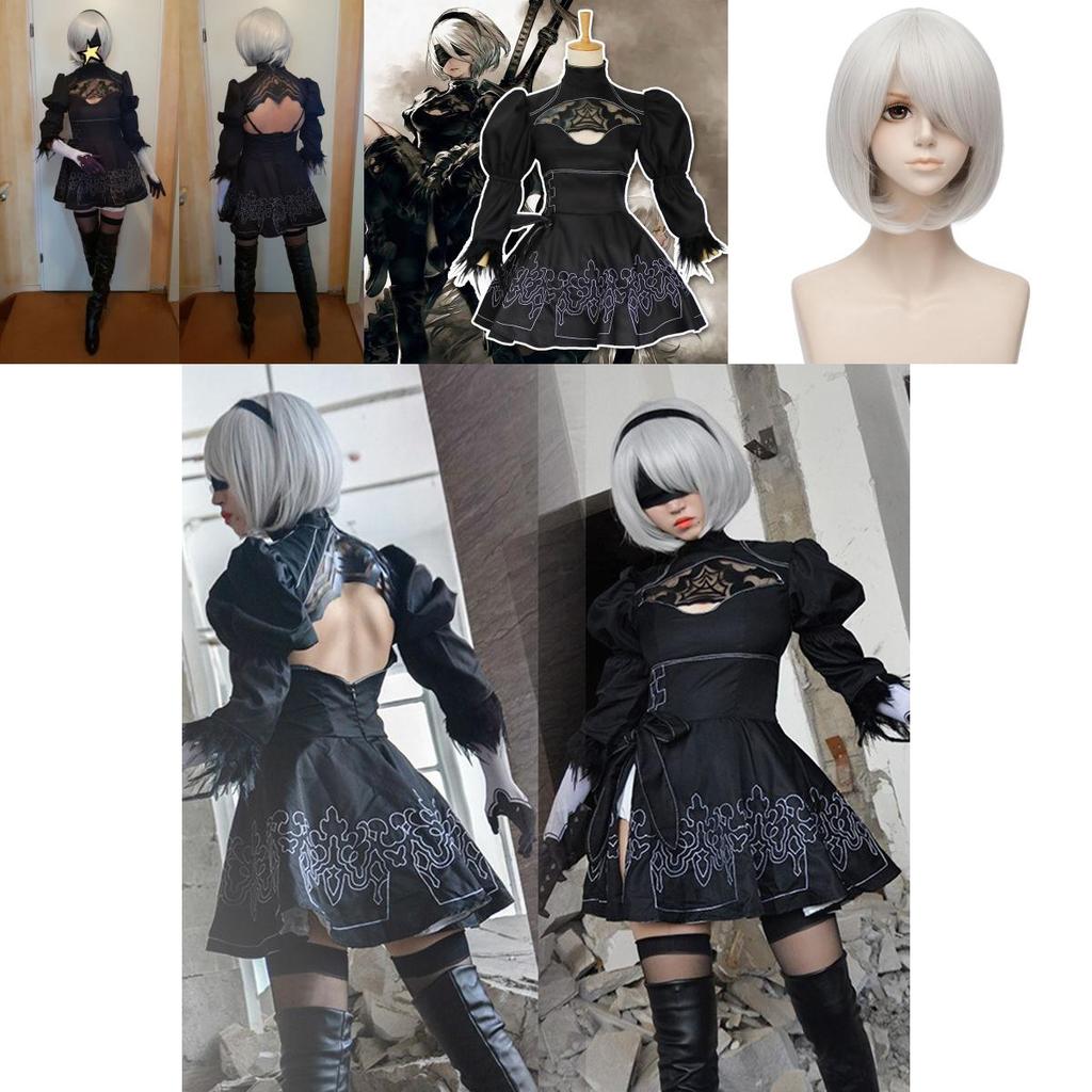 Elegante e Autentico Costume Cosplay Completo 2b Yorha No.2 di Nier Automata