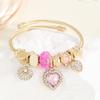 Gold Bracelet DIY Fashion Oil Drop Pendant Adjustable Open Bracelet for Women