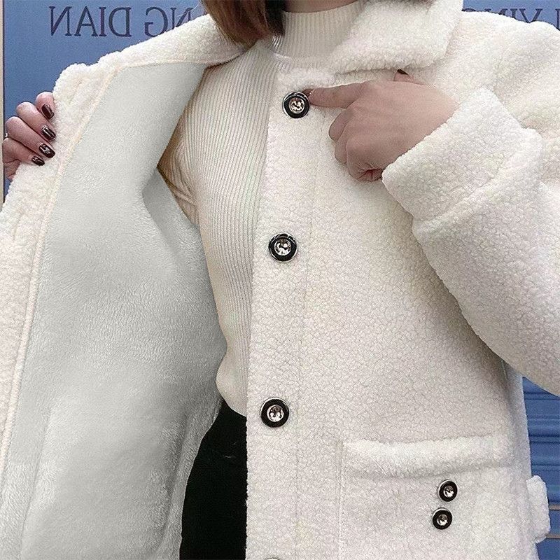 Thickened Fleece Lined Winter Velvet Jacket Women Fashionable Warm Versatile