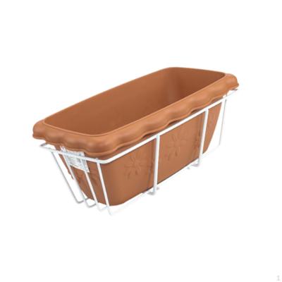 Balcony Railing Flowerpot with Tray And Rack for Outdoor