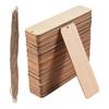 50 PCS Wood Bookmarks Unfinished Wooden Book Marks Hanging Tag with Holes and Ropes DIY Craft Proje