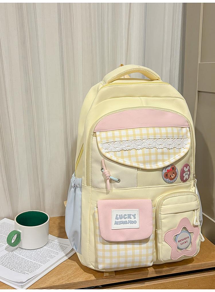 Kawai Large Capacity Backpack for Women Versatile for High School College Students Backpack Instagram Style Backpack Trend
