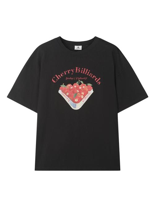 SUNDAY FRUIT MARKET Cherry Billiards Tee Black