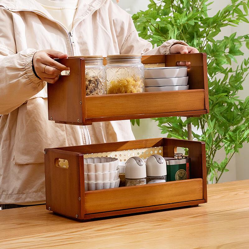 Półka kuchenna do przechowywania w stylu bambusowo-rattanowym 50 cm