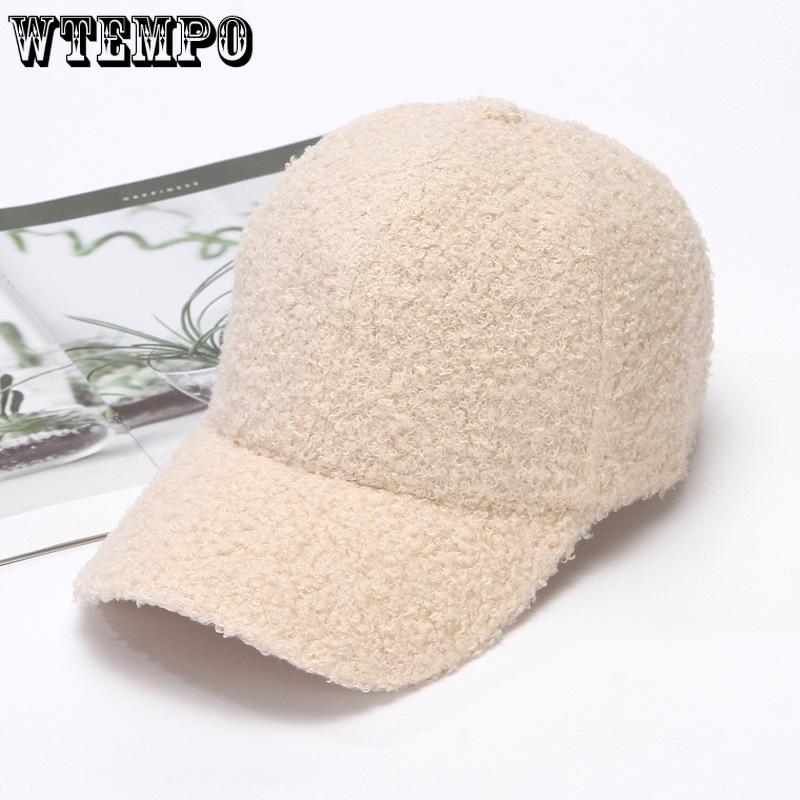 Winter Women's Plush Baseball Cap Warm In Autumn and Winter Solid Color Duck Tongue Hat