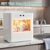 Dishwasher, 6 programs, 8 place settings, uses approx. 5 liters of water, suitable for family kitchens, apartments and student dormitories