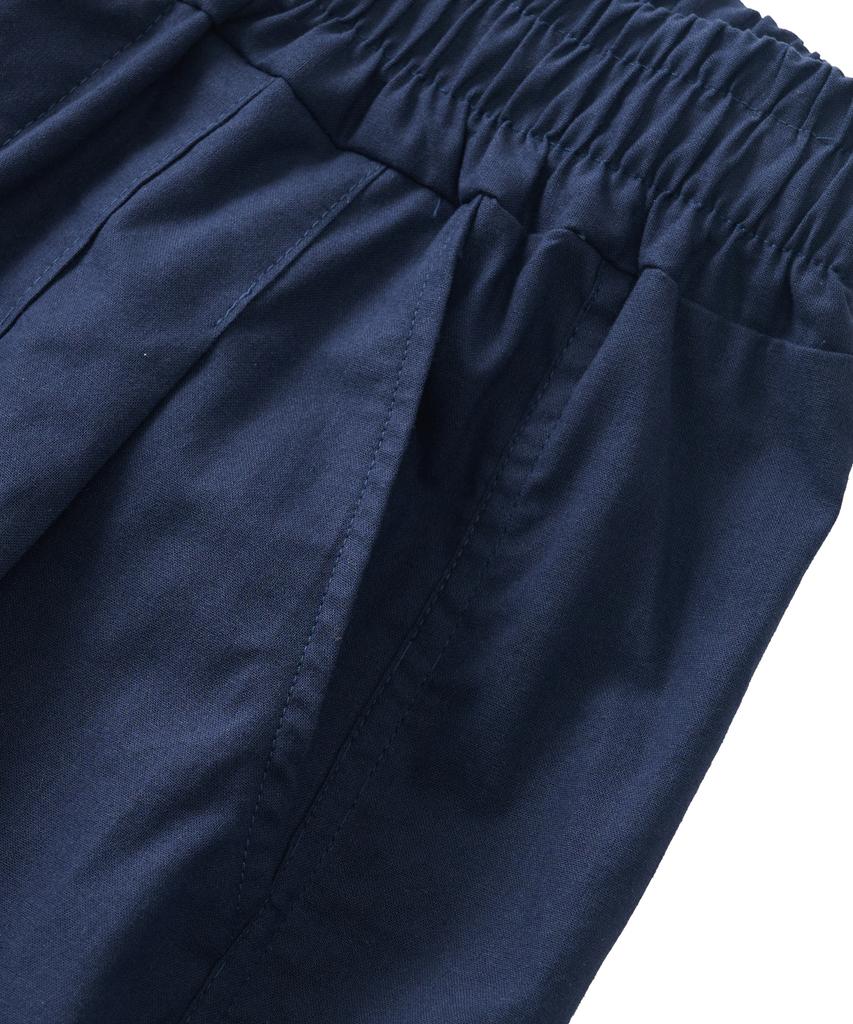 ANALOG MOOD Linen-Like Bermuda Pants (Navy)