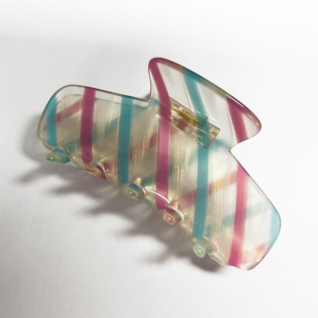 Stilvoller gestreifter Haarklammer-Clip aus Acetat für mühelose und schicke Frisuren für Frauen