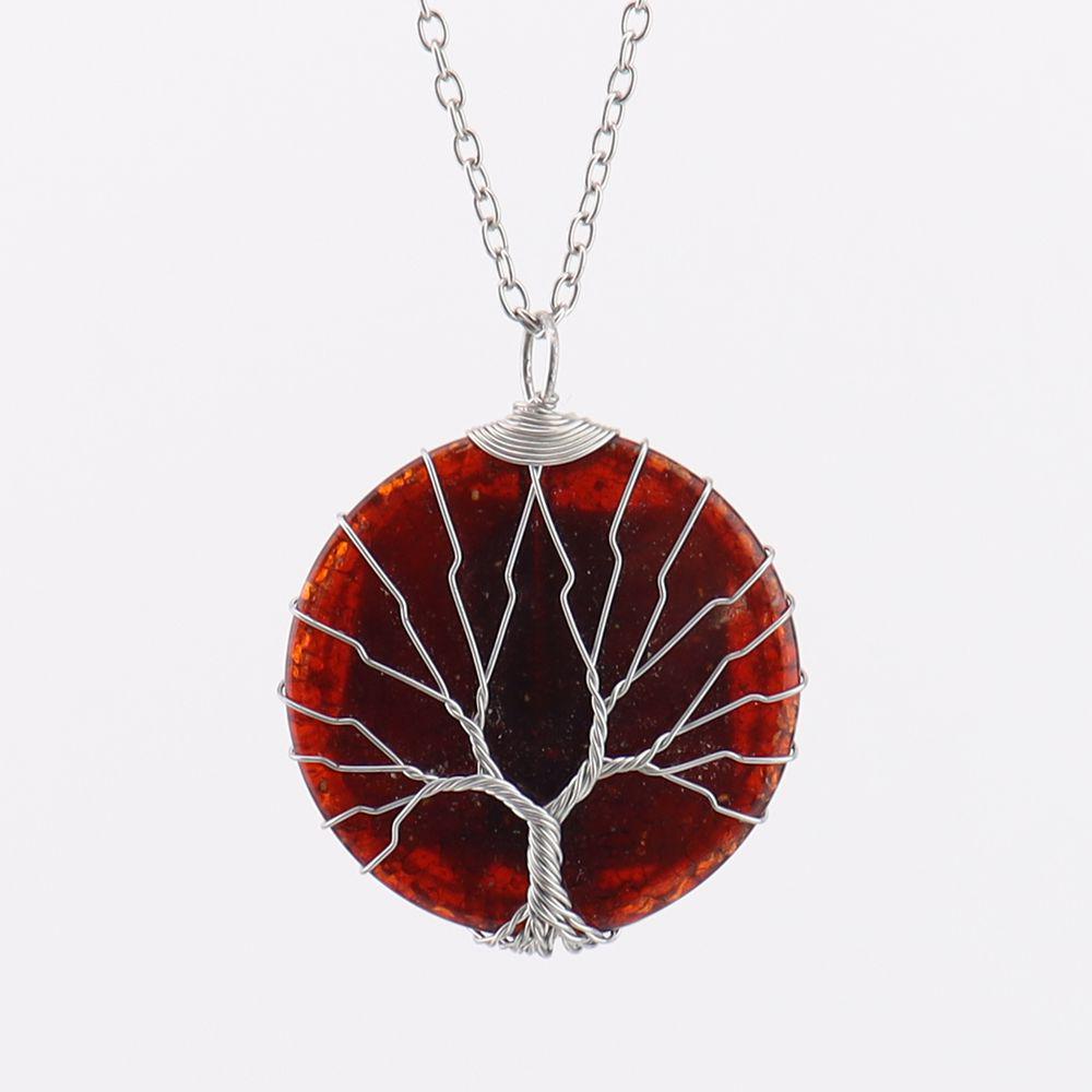 

Retro Tree of Life Necklace: Ice Crack Resin Pendant for Women’s Sweater Chain - N751