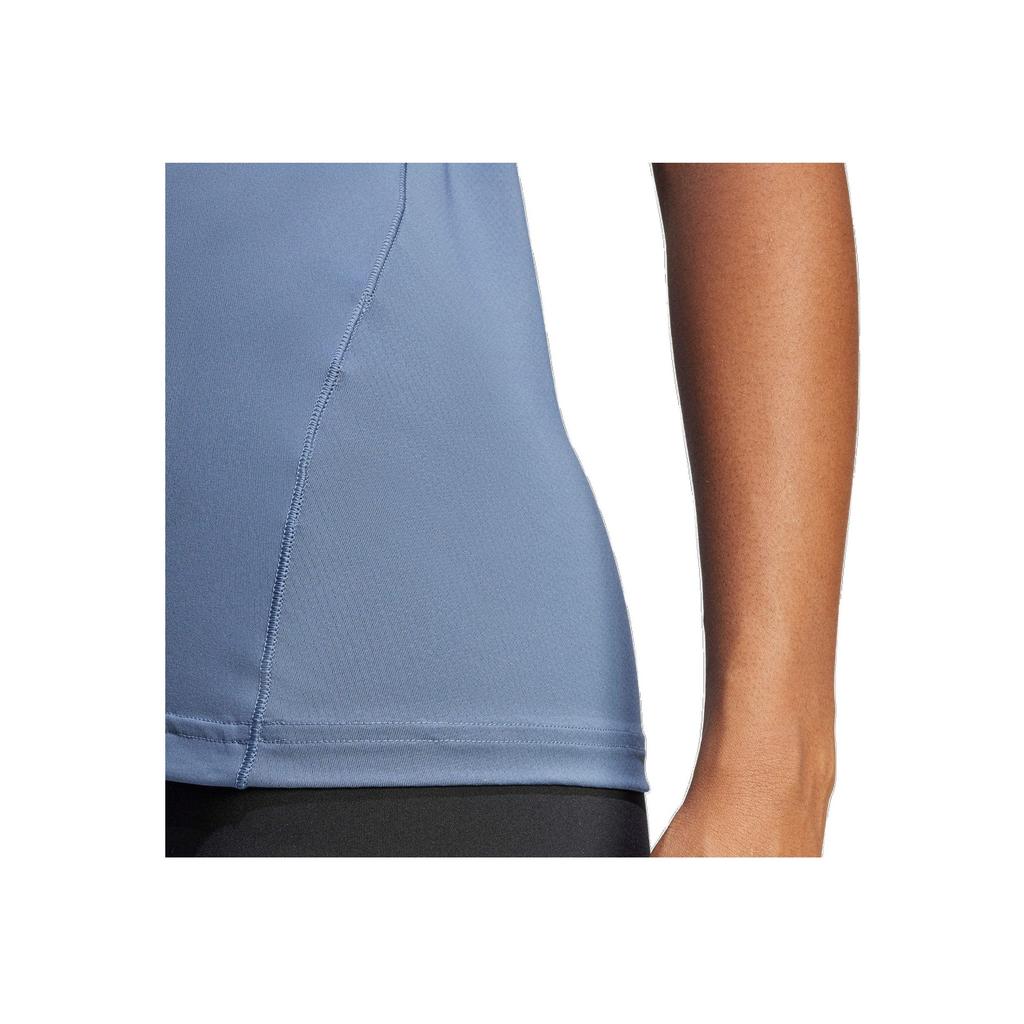 Adidas Designed For Training Comfortable Casual Solid Color Round Neck Vest Women Tops Blue IT7425
