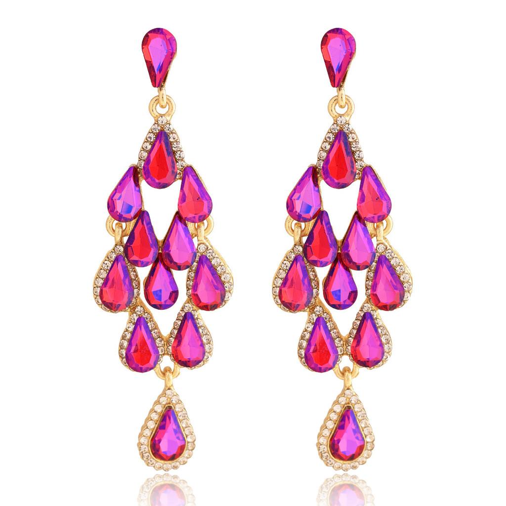Alloy Diamond Shape Drop Water Drop Earrings For Women Spring Fashion Jewelry
