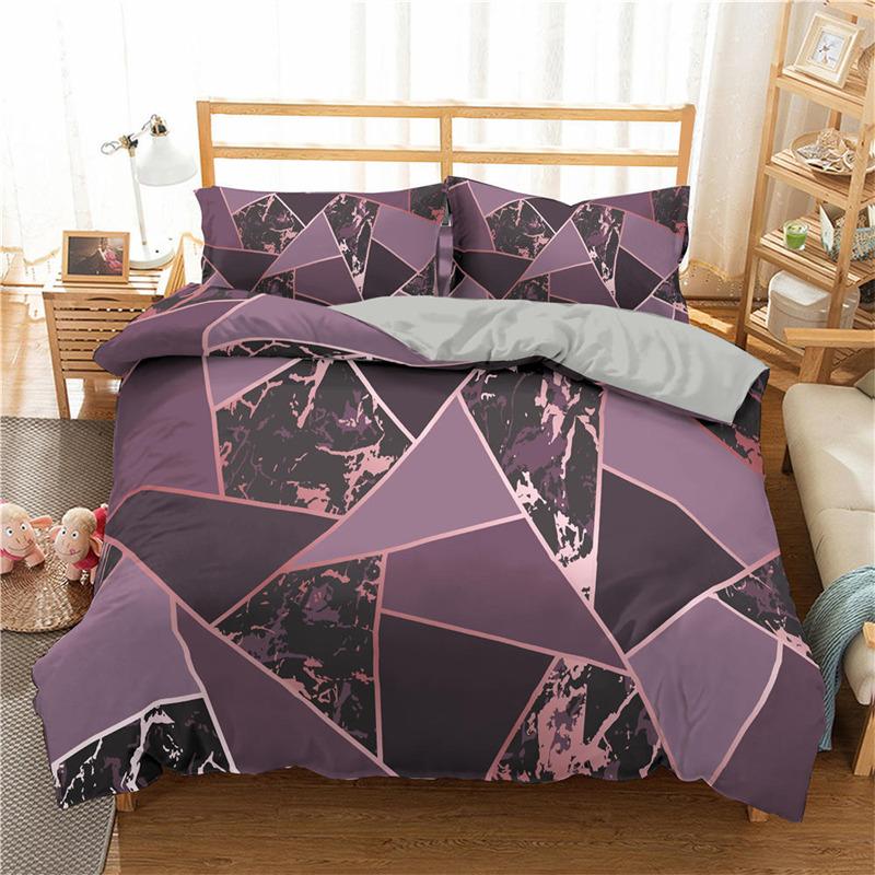 Comforter Marble Twin Queen Microfiber Geometric Bedding Set Modern Luxury Abstract Triangle Comforter For Girls Women