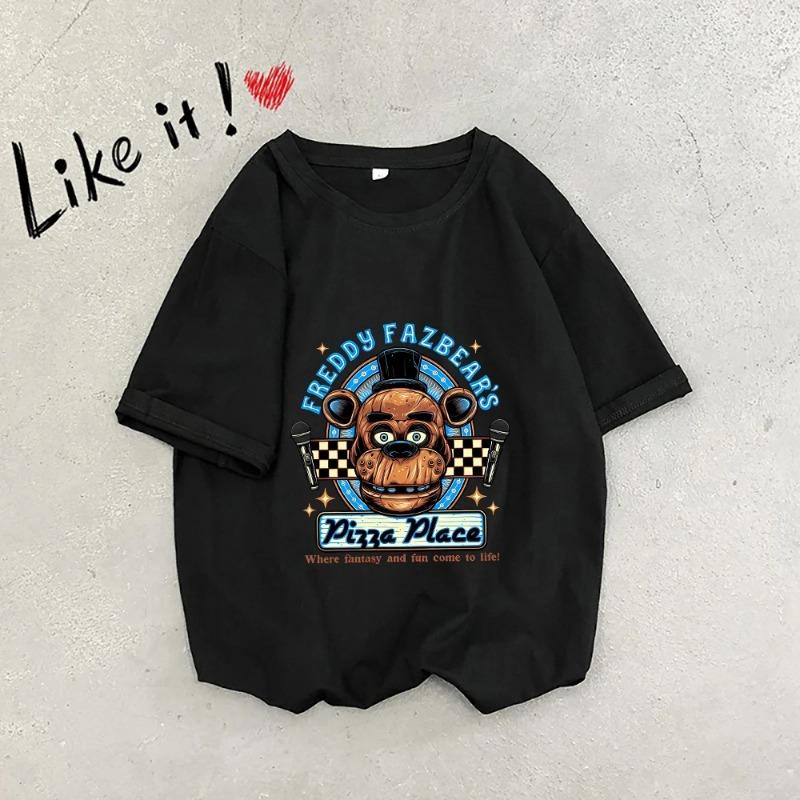 Five Nights At Freddys T-shirts Game FNAF Women Men Short Sleeves Casual Tops Anime Clothing Summer Oversize Clothes Adult Tees