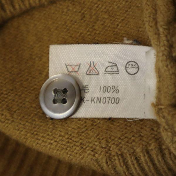 CHEMISE LACOSTE Wool Wappen Long Sleeve Knit Cardigan 2 Brown Men's Used