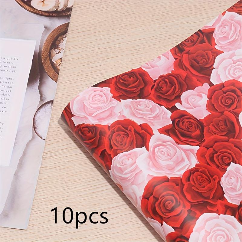 10Pcs Gift Wrapping Paper Valentine's Day Mother's Day Birthday Gift Wrapping Paper Gift Box Decoration Flower Bouquet Supplies