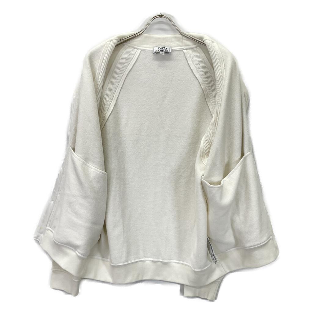 HERMES White cotton sweatshirt cardigan tops M whiteUsed