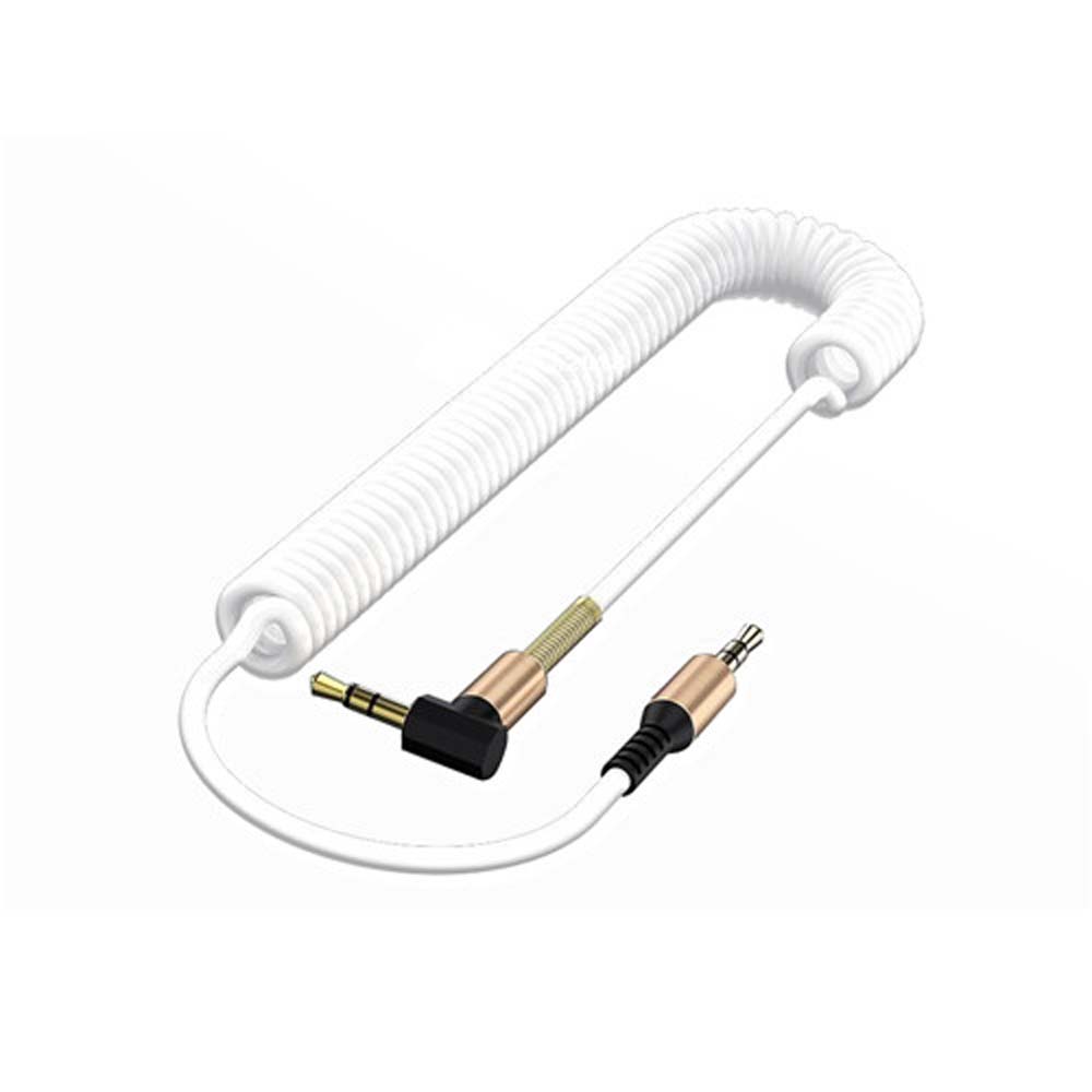 Plug Male To Male Elbow Spring Cable Gold-plated Plug Audio Wire Audio Cable Aux Cable Car Aux Cord