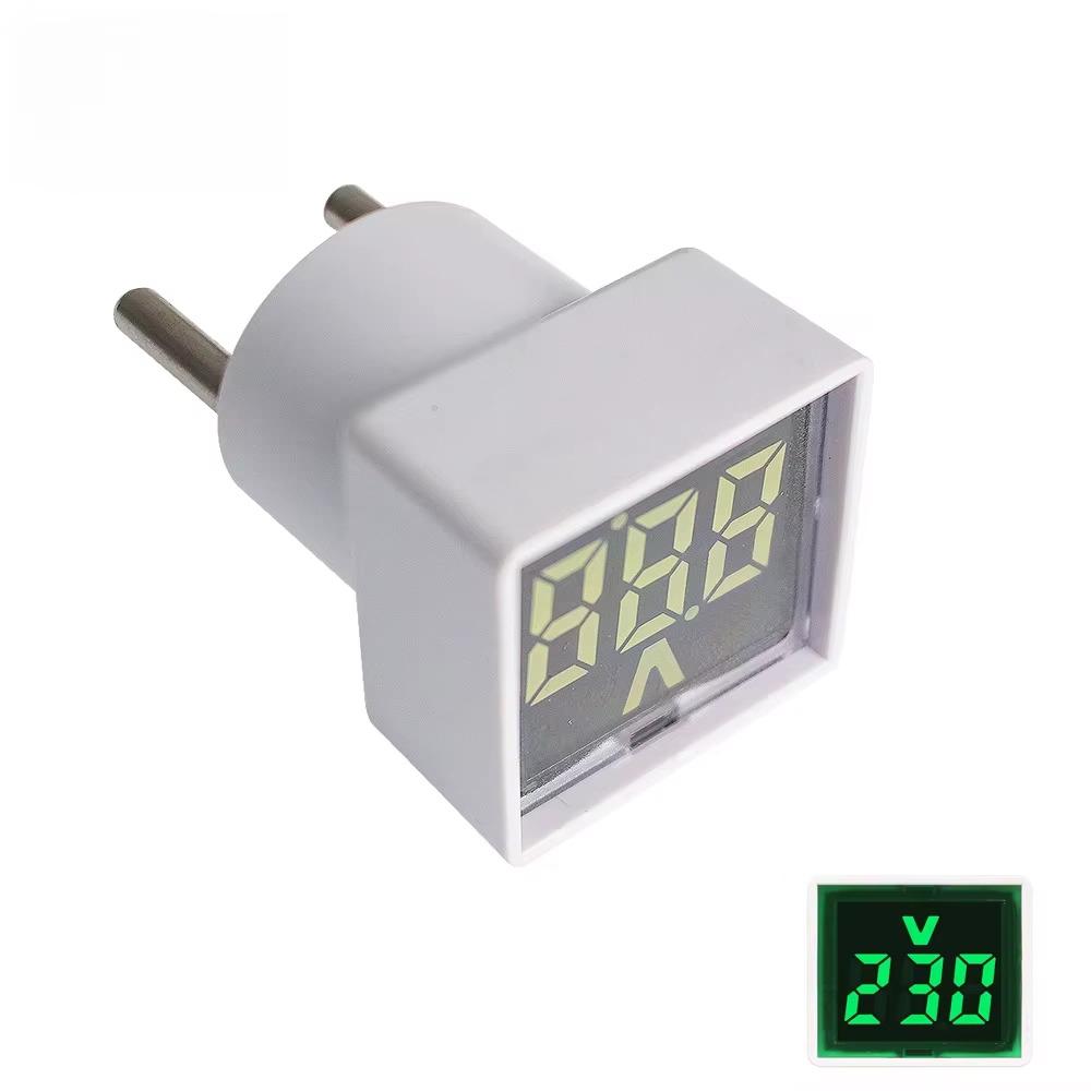 Digital Voltmeter 220V Mini Voltage Meter LED Digital Display Voltmeter Indicator Light EU Plug Volt Tester Detector Pilot Lamp