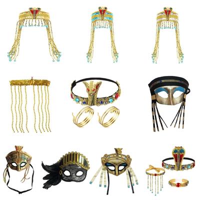 Goldener Vintage Cosplay Kopfschmuck Schlangen Kopfschmuck für Mädchen Halloween Haarreif Cosplay Ägyptische Schlange Haarreif