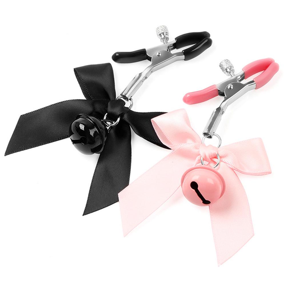 Sexy Bow Adjustable Nipple Clamp Breast Small Bell Adult Fetish Flirting Teasing Sex Toys For Couples Flirting Sex Toy