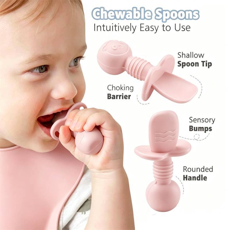 Baby Silicone Feeding Set With Suction Bowl And Learning Utensils For Toddler Nutrition