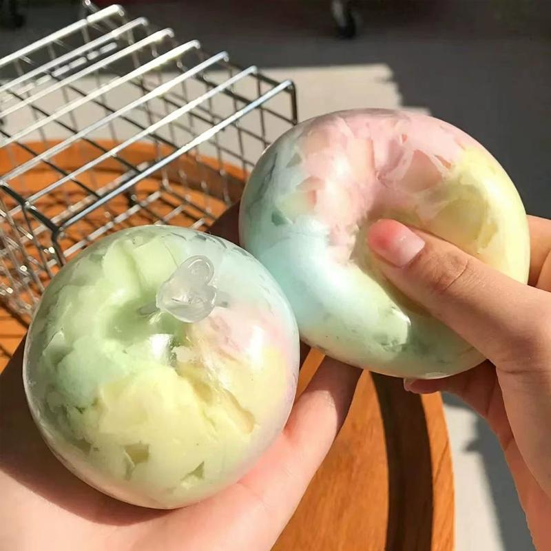 Chocolate Macaron Handmade Crunchy Ball With Burst Anti Stress Sensory Fidget Toy Cracking Ball Soft Decompression Toys Gift