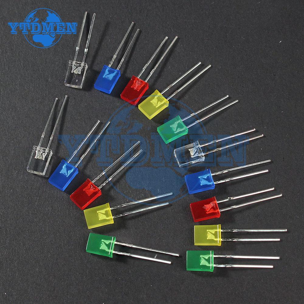 2x5x7mm Led Kit Square 5 Colors LED Diode 2x3x4mm Light-Emitting Diode Set Red Yellow Green Blue White DIY Lights Emitting Lamp