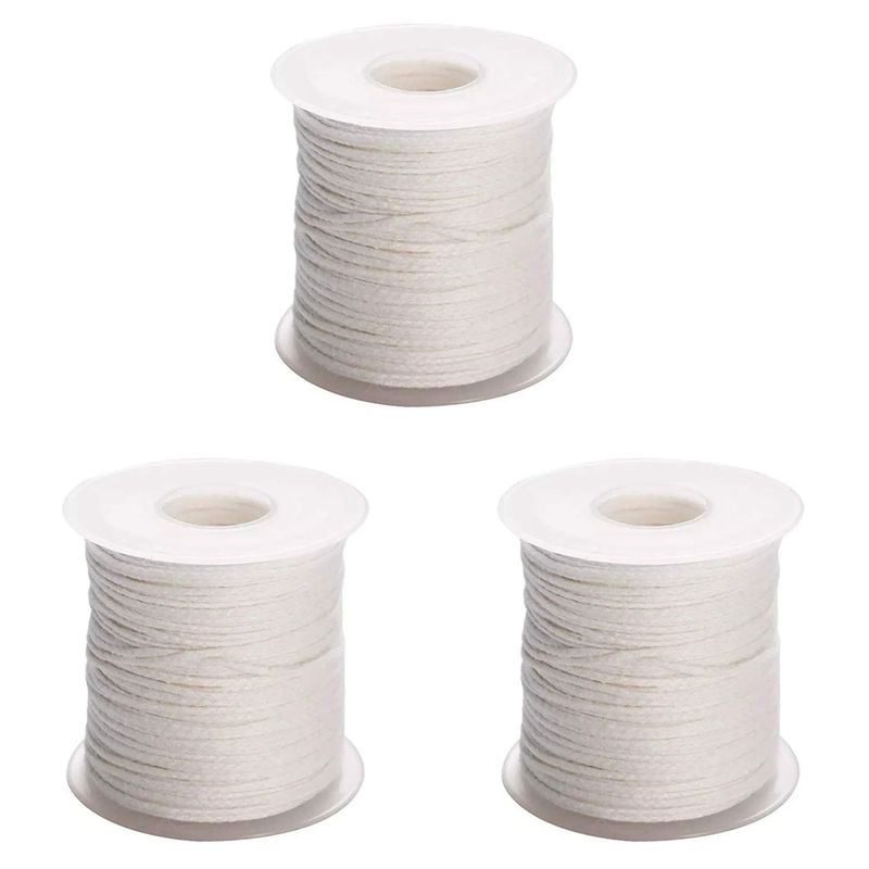 A60Z3 Roll 200Feet/61Meter White Candle Wick Cotton Candle Woven Wick For DIY Candle Making Material Smokeless Wax Coremay белый