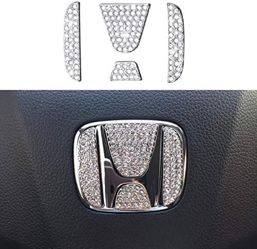 Bling Steering Wheel Logo Cap for Honda DIY Diamond Crystal