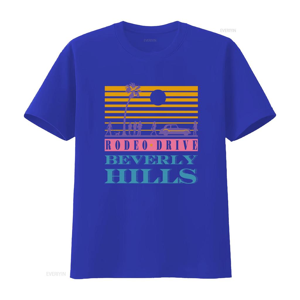 Vintage 80s Style Beverly Hills Rodeo Drive Print T Shirt for Men Size M vintage Washed Stylish Casual Unisex Soft