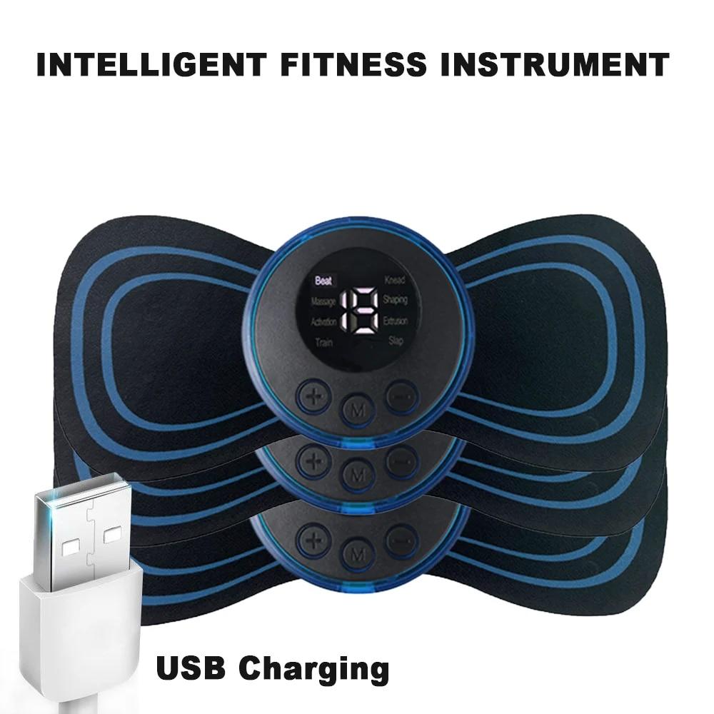 Smart Rechargeable Electric Neck Massager with Remote Control Portable Cervical Massage Patch for Fatigue Relief