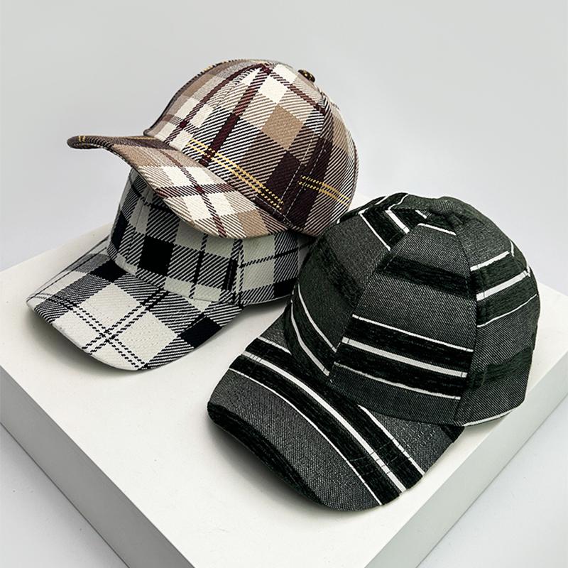 Scuola di Baseball Vecchio Vintage Righe Scacchi Uomini Donne Per Genere Neutro Cappellini Freschi Cappelli a Visiera Parasole da Esterno Casual Traspirante Classico