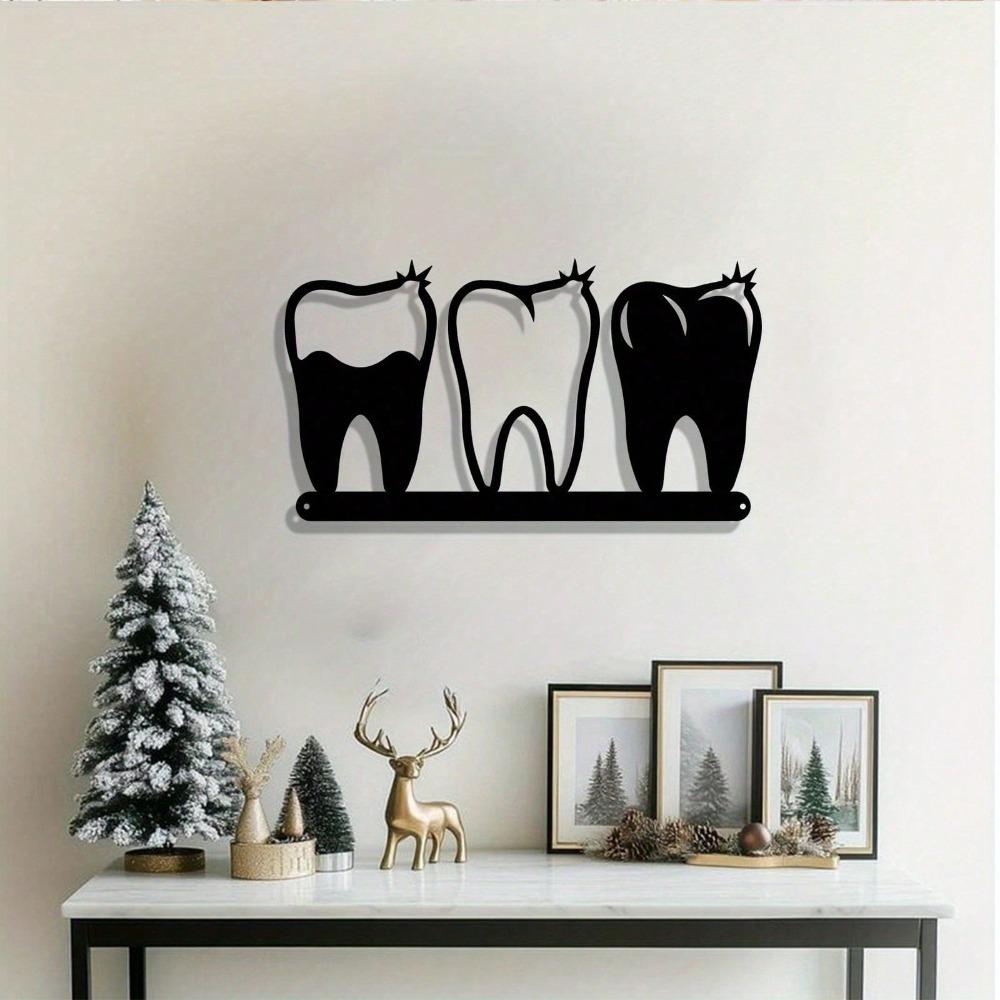 Metal Tooth Wall Art Sculpture Rust Resistant Iron Mural Modern Dental Office Clinic Decor Gift
