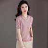 Mothers' Summer Loose Ice Silk Short Sleeve T-Shirt