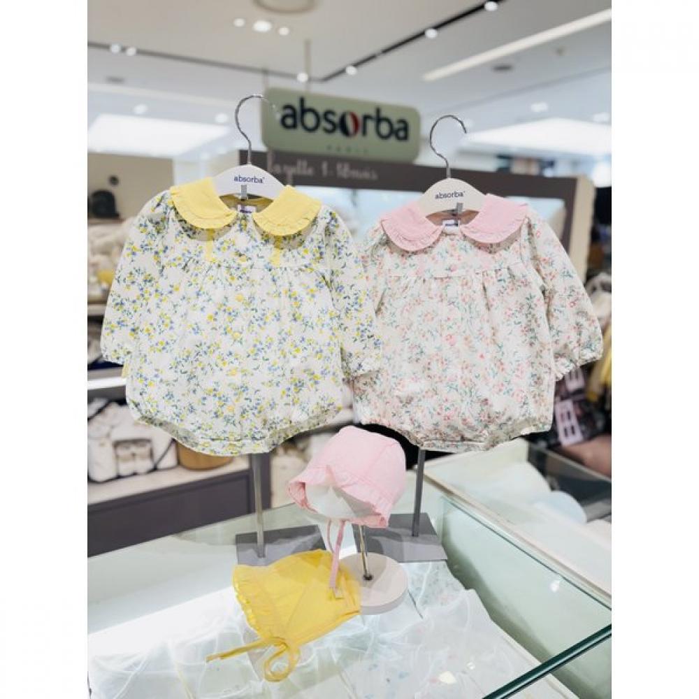 AbsorbA SpAce Suit + HAt Set 2 Pcs Yellow + Pink A1122301e A yellow+pink/75(2-6M)