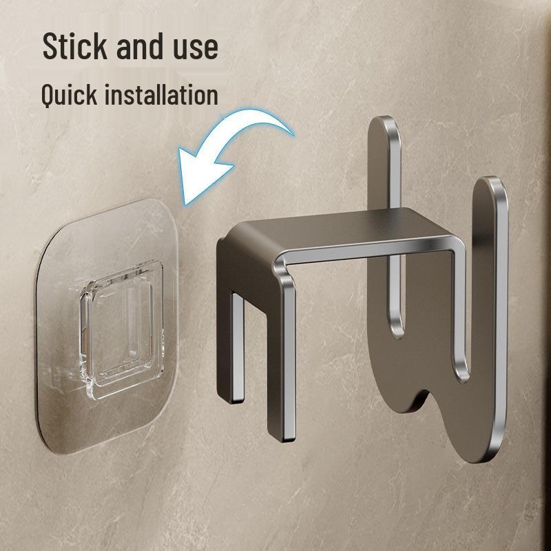 Wall-Mounted Punch-Free Bathroom Slipper Rack with Drain Hook for Shoe Storage
