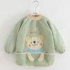 Waterproof Long Sleeve Corduroy Baby Bib - Stain-Proof Reversible Apron for Autumn and Winter