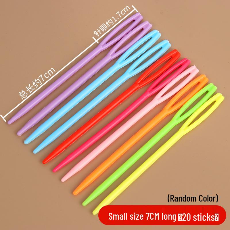 Colorful Hand-Woven Crochet Accessories: Plastic Stitch Markers, Darning Needles, Crochet Hooks, Safety Pins, Anti-Unraveling Pins.