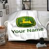 1pc John Deere Banner Blanket with Custom Name, Gift, for Men and Women, Soft Blanket, Good for Sofa Bed Couch Travel, Lightweight Flannel Blanket